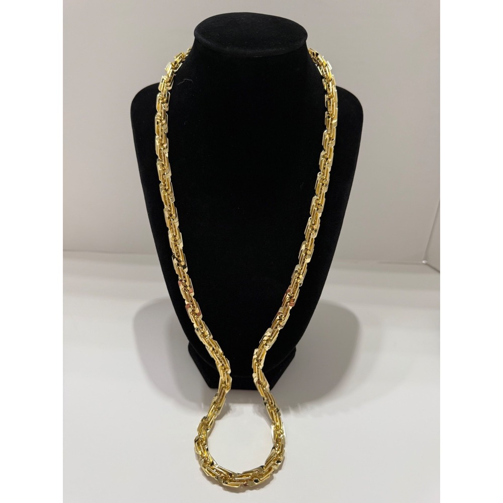 milano chain necklace 14k gold filled 30 inch 7.5mm handmade lobster clasp